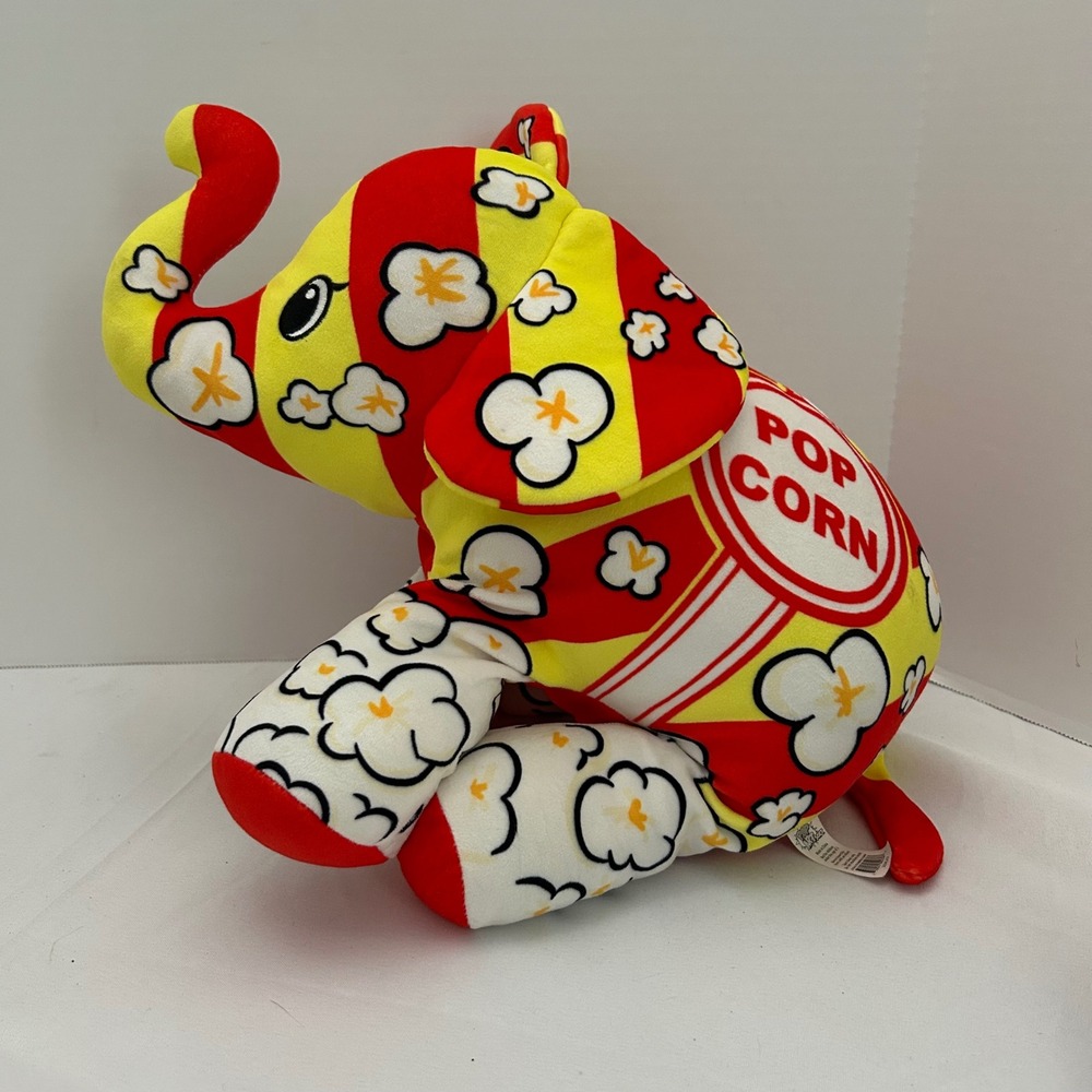 RK‎ Soft Popcorn Elephant Plush Stuffed Animal Toy Red Yellow White